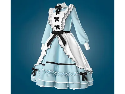 Lolita dress 3d art 3dmodelling cgart clothes design digital fashion digitalart dress fashion fashion design virtualfashion