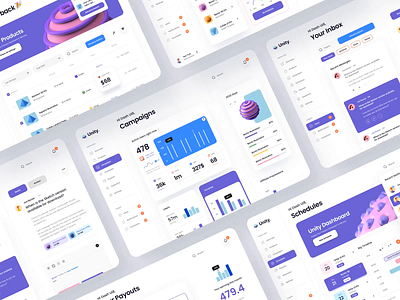 Dashboard/App de Gestão Unity branding design flat marketing agency minimal ui ux