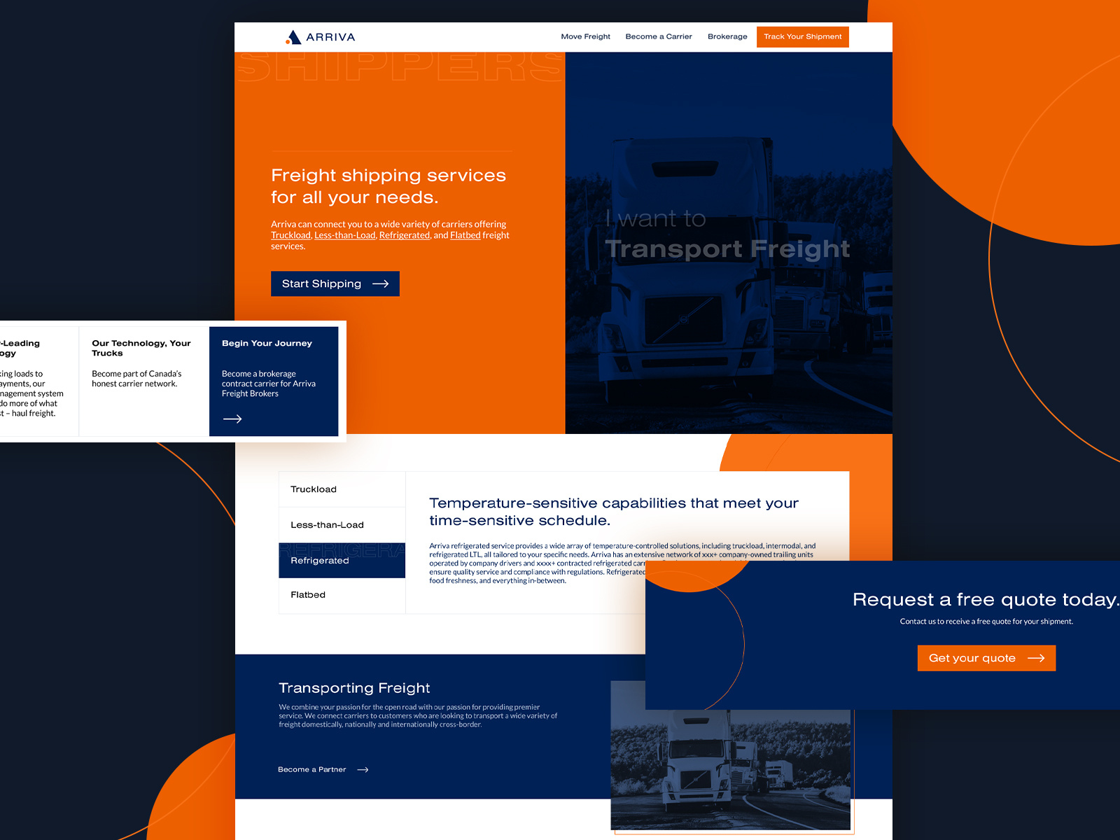 Example of Freight Broker Landing Page