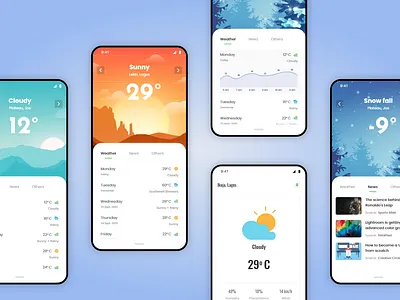 Weather Forecast App Exploration adobexd app conceptual design interface mobile ui ui