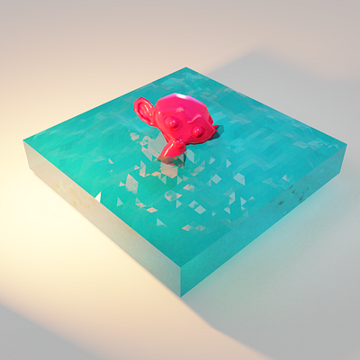 Floating monkey head 3d 3d art 3dmodeling blender blender3d isometric isometric design isometry