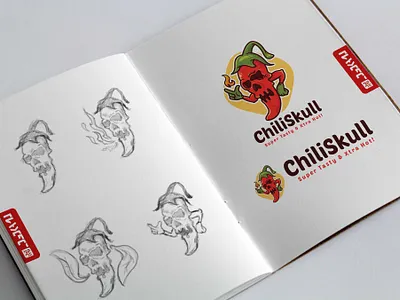 Spicy Skull Logo Template brainstorming branding cartoon concept identity illustration logo logo template restaurant sketch spicy vector