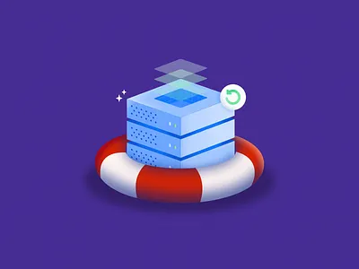 Backup Server affinity designer backup flat hosting illustration restore server