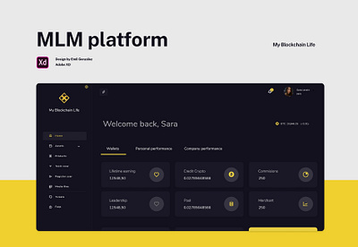 MLM platform app design flat minimal ui ux web website