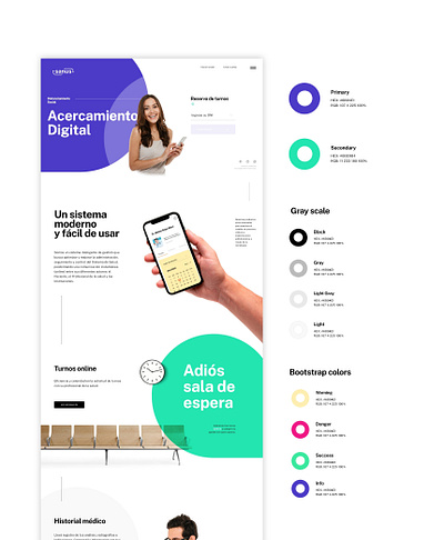 Diseño UX/UI - Sanus, App web de gestión de turnos app flat minimal ui ux web website