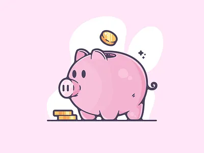Piggy Bank adobe art bear cartoon clean color creative cute designer dribbble flat graphic graphic design illustration illustrator modern portfolio shot simple