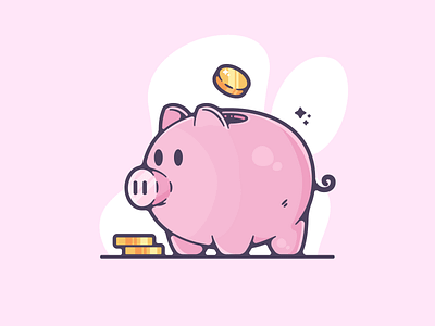 Piggy Bank adobe art bear cartoon clean color creative cute designer dribbble flat graphic graphic design illustration illustrator modern portfolio shot simple