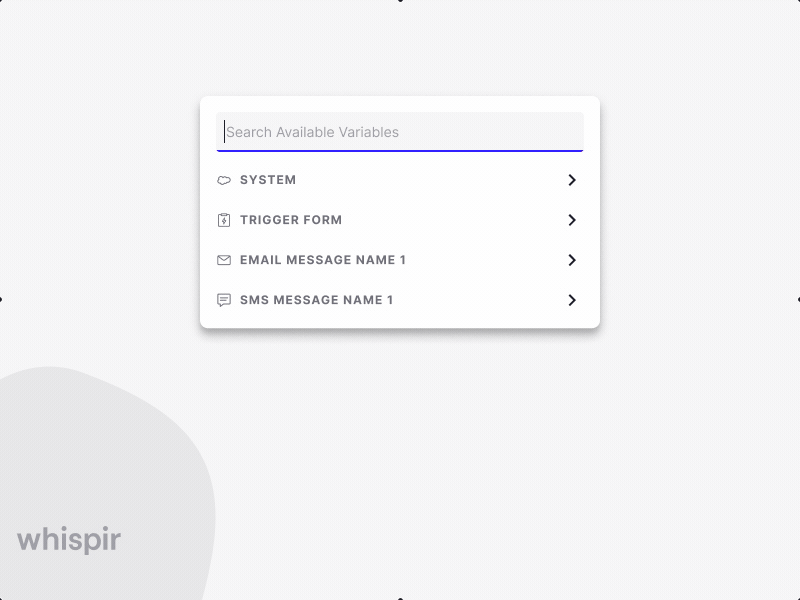 Variable Selection Molecule component messages