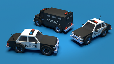 Asset Forge Daily build: Police 3d art asset forge blender3d illustration low poly police render