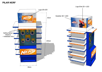 NERF PILAR FOR KIDZ STATION STORE 3d design adobe photoshop branding