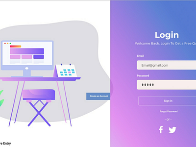 Login Page Concept For Desktop login signons socialmedia ui uidesign ux uxdesign webdesign webdevelopment