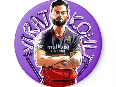 IPL Badge 2d art app branding character creative design cricket design flat icon icons illustration illustration ux ui vector virat kohli
