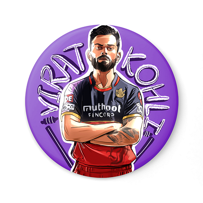 IPL Badge 2d art app branding character creative design cricket design flat icon icons illustration illustration ux ui vector virat kohli