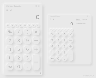 Neumorphic Standard Calculator app app redesign app ui application calculator dailyui dailyui004 dailyuichallenge design minimalist neumorph neumorphic neumorphic design newbie designer ui web app web app design web app ui