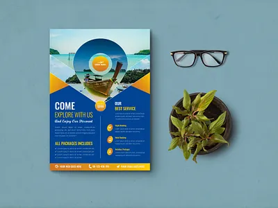 Travel agency flyer template, Holiday package flyer abstract background banner booklet brochure business corporate cover creative design flyer magazine marketing poster presentation print promotion template travel vector