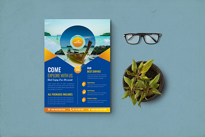 Travel agency flyer template, Holiday package flyer abstract background banner booklet brochure business corporate cover creative design flyer magazine marketing poster presentation print promotion template travel vector