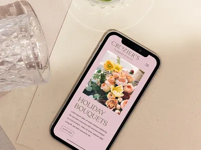Floral Shop Custom Mobile Website Design brand identity branding custom website design floral brand logo design logo design branding logo design concept mobile design mobile ui mobile website mobile website design squarespace squarespace website website concept website design
