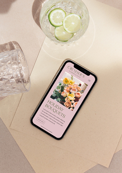 Floral Shop Custom Mobile Website Design brand identity branding custom website design floral brand logo design logo design branding logo design concept mobile design mobile ui mobile website mobile website design squarespace squarespace website website concept website design