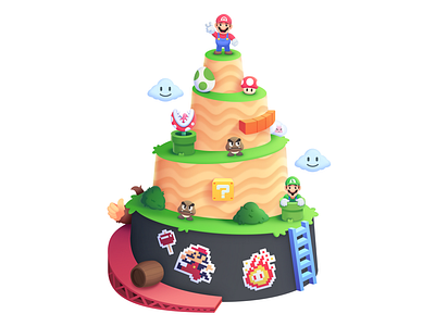 Super Mario Bros 35th Anniversary artwork design figma figmadesign illustration nintendo super mario bros vector vector illustration videogame