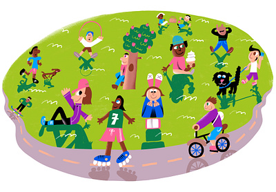 Safely Outdoors #4 canadian characters colorful cute flat fun illustration illustration art illustration design illustration digital illustrator minimalistic outdoors procreate quarantine
