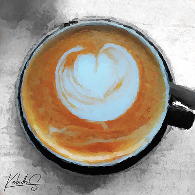 Morning Coffee Digital Paint cappuccino coffee digital art digital illustration digital painting digitalart latte latte art