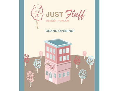 Just Fluff Ad Campaign: Flyer 2 branding design illustration logo