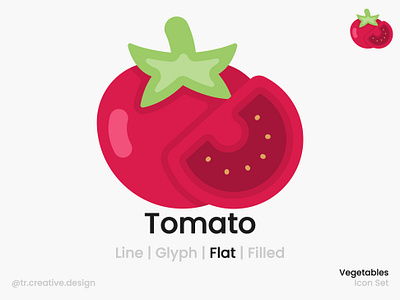 Tomato Icon Flat Style icon illustration juicy kitchen salad