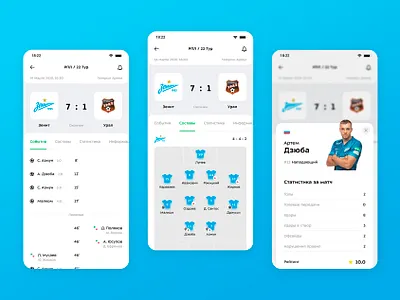 FC Zenit live score app appdesign ball footballer livescore match score soccer soccer app sports uxui webdesign