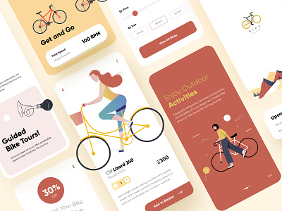 Cycling Mobile App UI Design app interface minimal mobilapp mobile mobile app mobile apps mobile ui mobileappdesign ui ui design uiux ux ux ui design