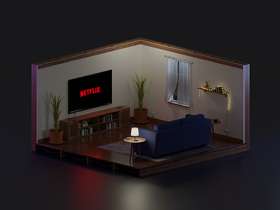 Chill Room b3d blender chill isometric room