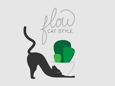Catventure #11 art branding cactus calligraphy calligraphy and lettering artist cat design flow graphic graphic design illustration illustrator minimal minimalist succulent vector yoga yoga cat yoga pose