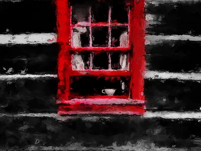 Morning Tea Behind the Window artwork digital digital art digital artwork digital illustration digital painting digitalart