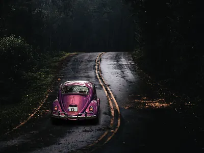 Car at an empty road beautiful car illustration sharma vahin