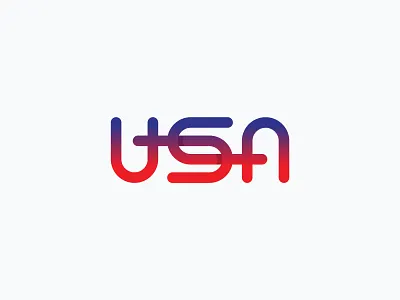 USA Ambigram ambigram branding clever experiment logo logo mark logotype mark minimal monogram typography usa usa logo wordmark