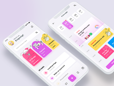Task managment app | 3 2020 trend app application calendar app calendar ui clean illustration mobile app mobile ui mobileux purple task task list task management todo app ui uidesign ux