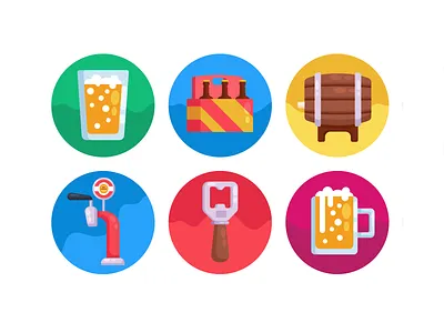 Beer Icons beer beer art beer branding beer can beer label coloured icons flat icons icon icons icons pack vector vectors
