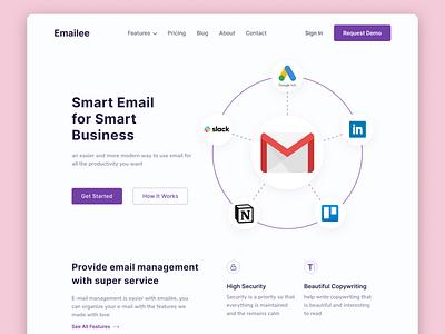 Smart Email Website Exploration clean homepage landingpage ui design uidesign uiux ux ux design website website design