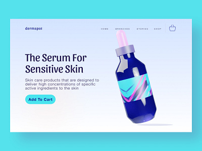 Beauty care 3d design minimal typography ui ux web website