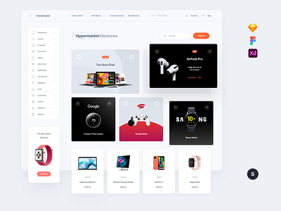 Electronic Shop adobe xd interface kit sketch symbols template ui ui kit ux web