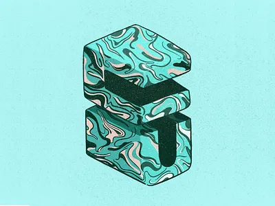 C U illustration lettering marbling procreate procreate art vector