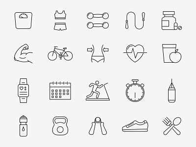 20 Exercise Vector Icons ai ai design ai download ai vector exercise exercise icon exercise vector graphicpear icon design icons download icons pack icons set illustration illustrator logo logo design symbol vector design vector download vector icon