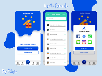 Quick Money Invite Friends app design flat idnakhwat studying thyratiara ui ux