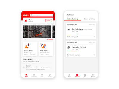 Anjelo App app design branding concept delivery app delivery service homepage design illustration logistic logistics company mobile app mobile design mockup design ui uidesign uiux uxdesign