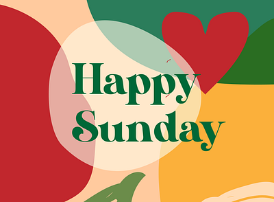 Happy Sunday art illustration postcard poster art