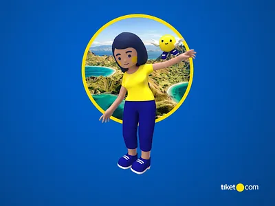 Tiket.com's Main Banner Exploration [3/3] 3d 3d art app design figma illustration ui ux