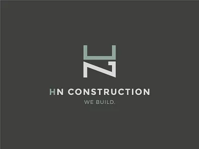 HN Construction - Logo Design branding construction logo design geometric logo lettermark lettermark logo logo logo design logomark monogram logo