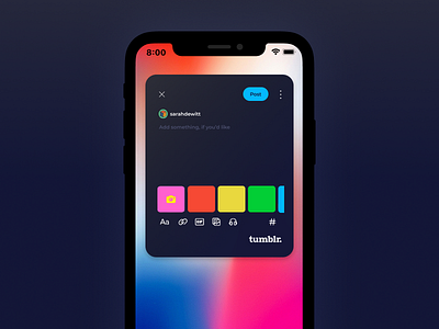 Tumblr Widget: Weekly Warm-up #48 app app design apple design dribbble ios tumblr tumblr post ui ux weekly warm up widget widgets