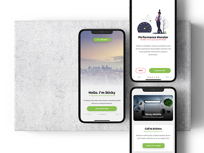 Sticky Mobile | Mobile Kit & PWA app app design bootstrap css dailyui html javascript landing page mobile mobile app mobile design mobile kit mobile ui progressive web app pwa sticky mobile ui ux walkthrough web app