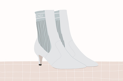 Silver Fendi Sock Boots editorial illustration fashion fashion illustration illustration illustration art illustrator procreate