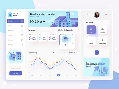 Smart Home Dashboard 021 app branding dailyui dashboard dashboard design dashboard ui design illustration inspiration minimal smarthome trend typography ui design uiux user profile ux